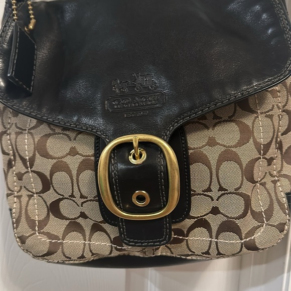 Coach bleecker monogram signature canvas leather shoulder bag with dustbag - Picture 4 of 14